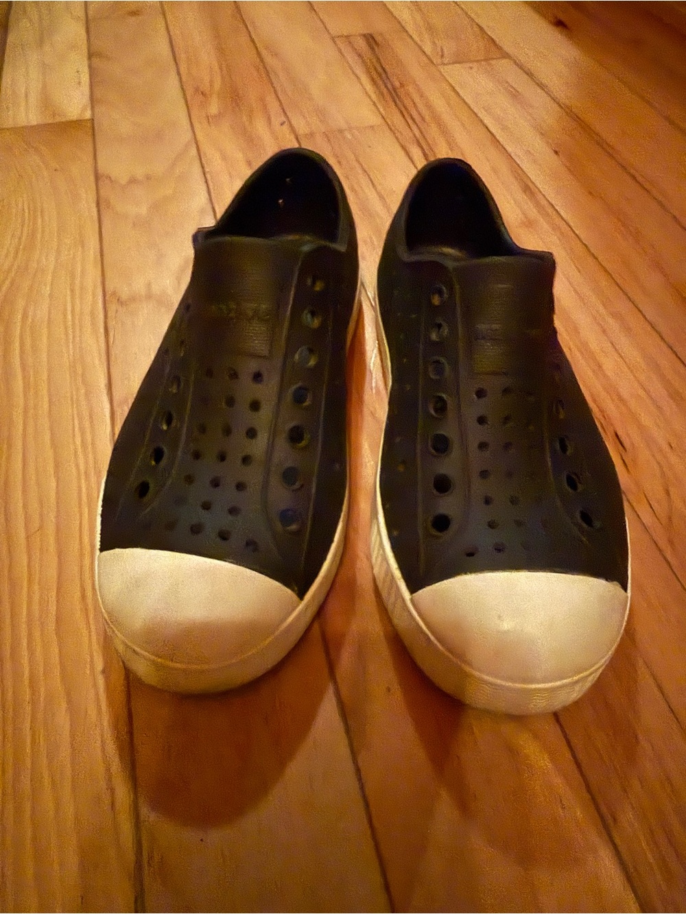 Kids Navy Water Shoes with White Toe Cap - Slip-On Comfort